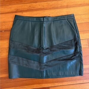 Elegant Green Leather Skirt